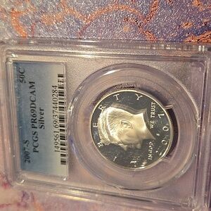 2007-S PCGS PR69 DCAM Silver Kennedy Half Dollar 90% Silver